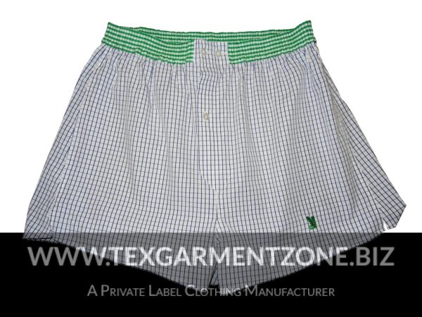 Mens Check Boxer Shorts Yarn Dyed