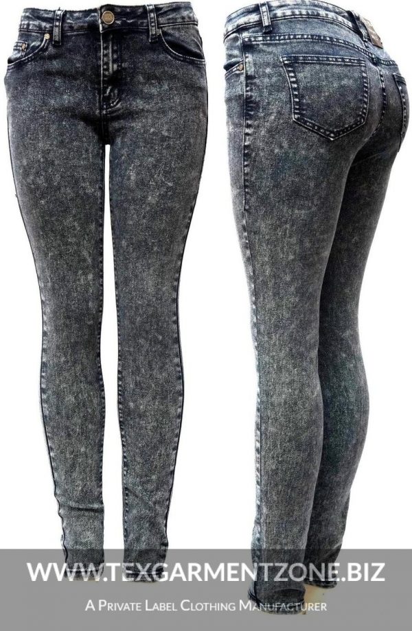 acid washed ladies jeans skinny legging stretch 600x920 - Ladies Dark Acid Wash Black Skinny Jeans Pant