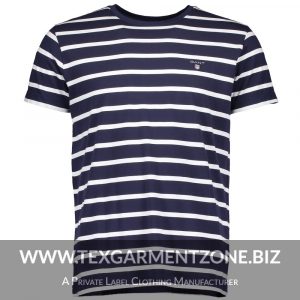 gant breton stripe t shirt 2003015 p4170 71156 image 300x300 - Men's Round Neck T-shirt Stripe Yarn Dyed