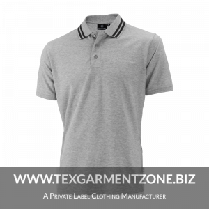 polo shirt PNG8138 300x300 - Men's Pique Cotton Polo Shirt Stripe Collar Grey