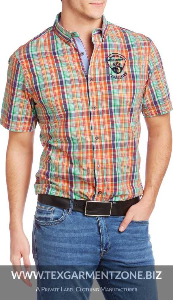 woven shirt compressed 1 - Mens Yarn Dyed Check Casual Shirt