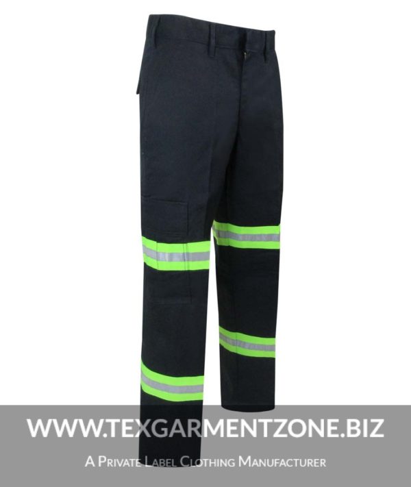 70 053r web 600x711 - Men's Navy Cargo Flap Pocket Reflective Taped Workwear Trouser
