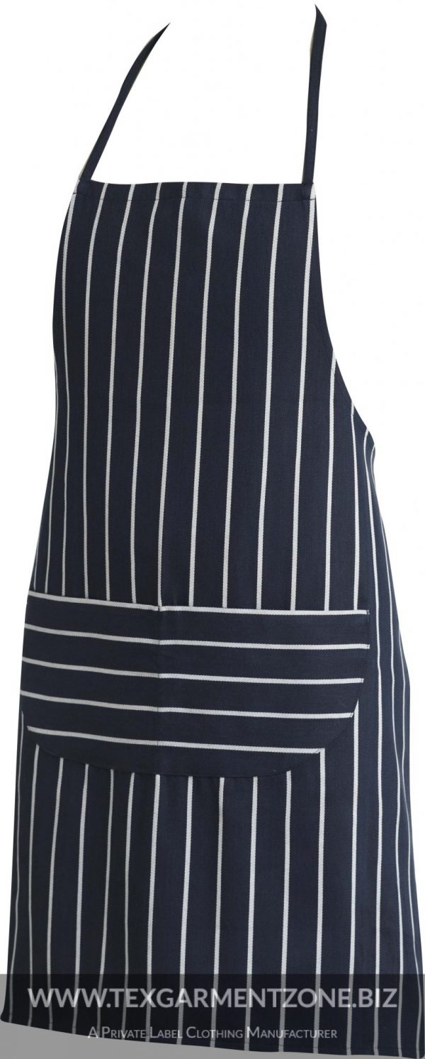 Chef Aprons 11 600x1493 - Unisex Chef Butcher Tapered Stripped Black Apron