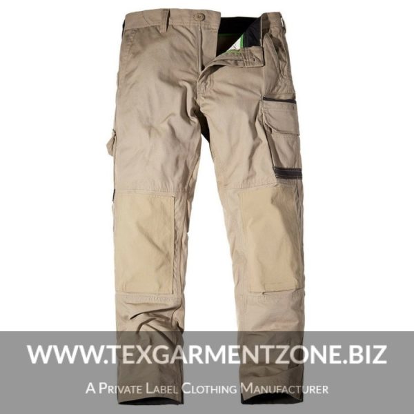FXD workwear WP 1 work pants front khaki 600x600 - Men's Light Weight Knee Guard Utility Pocket Work Pant