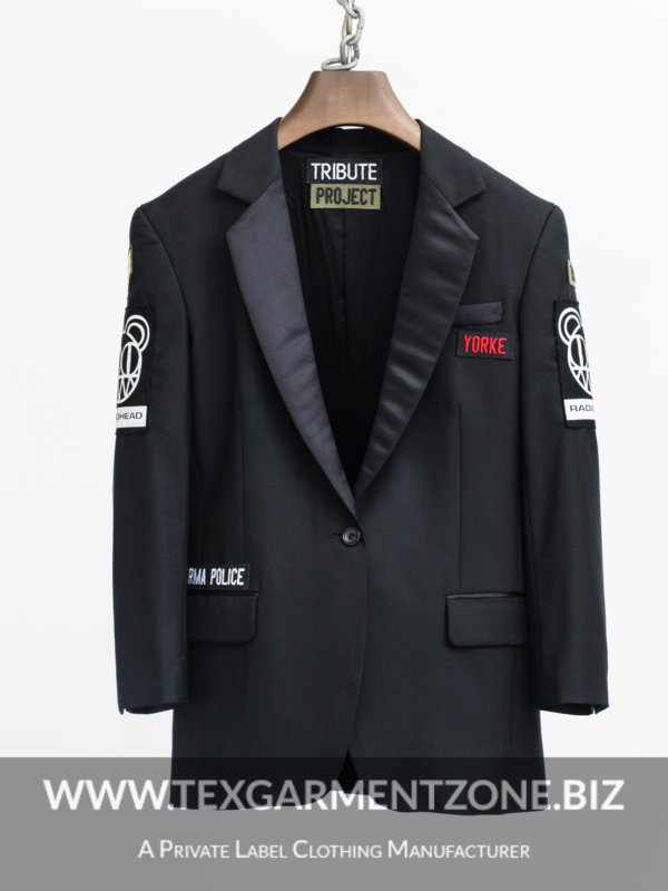 Karma Police Blazer polyester 600x800 - Security Guard 4 Pockets Lined Jacket Coat
