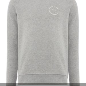 Light Grey Mens Crew Neck Printed Sweater 300x300 - Mens Light Grey Chest Printed Pullover Sweater Jumper