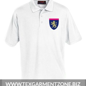 Boys School Uniform White Polo Shirt with Badge