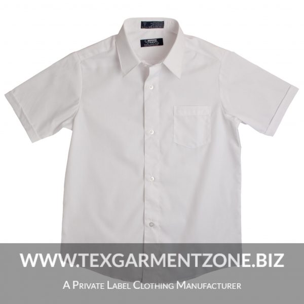 White French SS Husky Poplin shirt 600x600 - Boys School Uniform TC White Short Sleeve Shirt