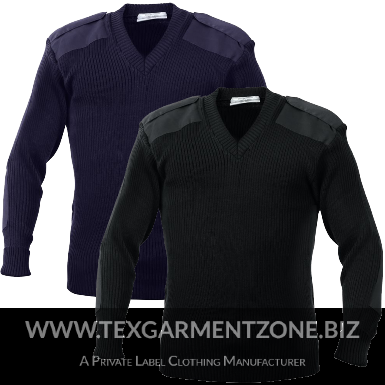 Security Guard Acrylic Pilot Commando V-neck Sweater Jumper | Tex ...