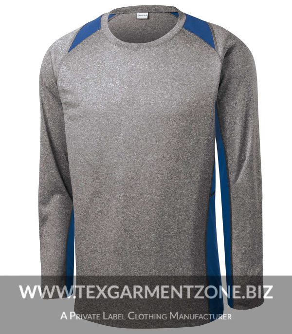 Men Raglan Long Sleeves Sports Elastane Interlock T-shirt