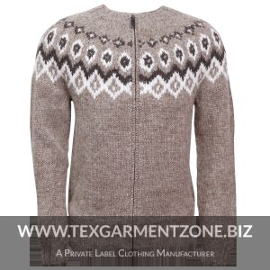 Ladies AW Jacquard Polyester Viscose Nylon Acrylic Sweater Cardigan