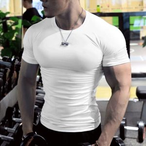 Men's Short Sleeve Muscle Body Building T-Shirt