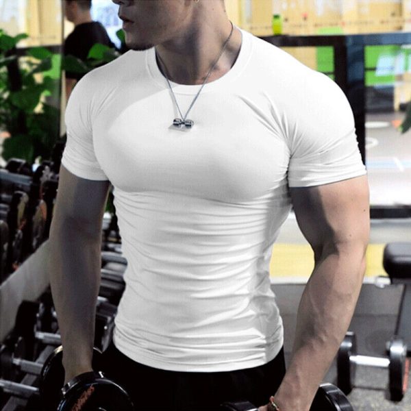Men's Short Sleeve Muscle Body Building T-Shirt